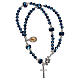 Medjugorje bracelet in blue crystal and metal with cross and medal s1