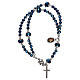 Medjugorje bracelet in blue crystal and metal with cross and medal s2