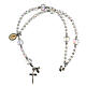 Medjugorje bracelet in gray crystal and metal with cross and medal s3
