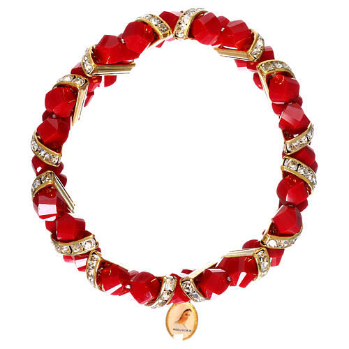 Medjugorje bracelet of red glass 1