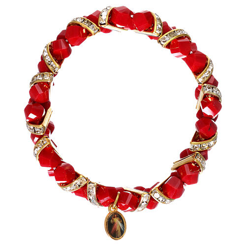 Medjugorje bracelet of red glass 2