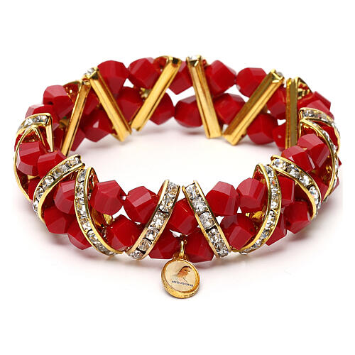 Medjugorje bracelet of red glass 4