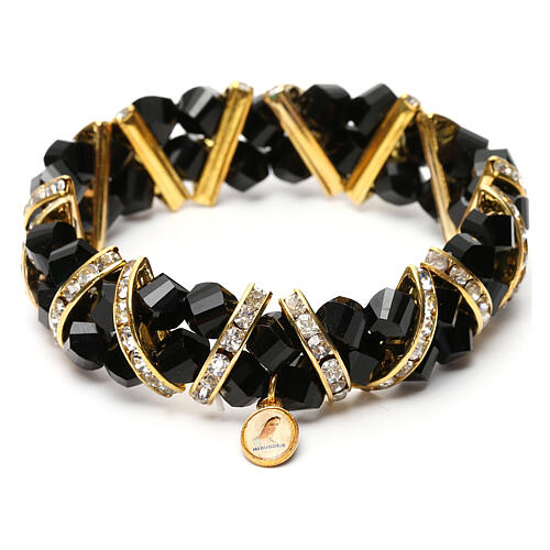 Medjugorje bracelet of black glass 4