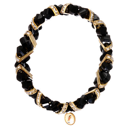 Black Medjugorje crystal bracelet 1