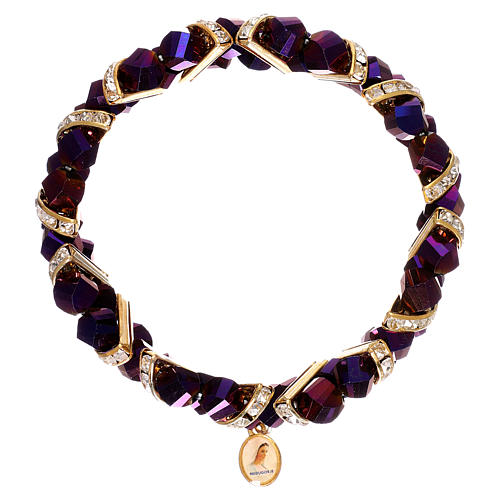 Bracciale nero di Medjugorje in vetro 1