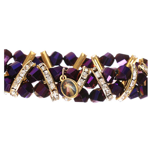 Bracciale nero di Medjugorje in vetro 3