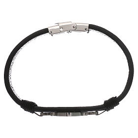 Bracelet in black leather, Medjugorje