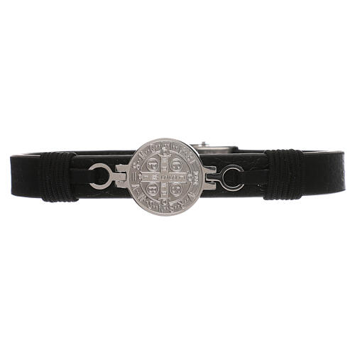 Bracelet in black leather, Medjugorje 2