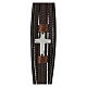 Black leather bracelet with steel cross, Medjugorje s2