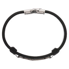 Bracciali, coroncine della pace, decine: Bracciale Medjugorje pelle croce argentata