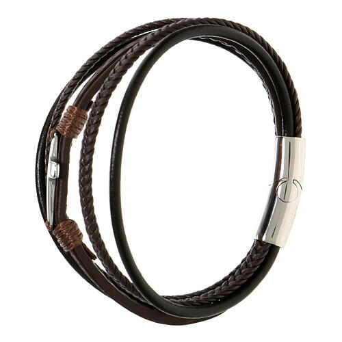 Bracciale Medjugorje pelle croce argentata 3