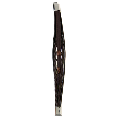 Bracciale Medjugorje pelle croce argentata 6