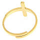 Adjustable gold-plated steel ring with a silver-plated transparent cross s3