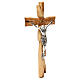 Medjugorje olivewood crucifix, silver-plated body of Christ, 33x17 cm s4