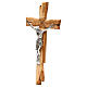 Crucifijo Medjugorje olivo Jesús Cristo plateado 33x17 cm s3