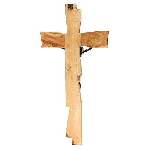 Medjugorje crucifix in olive wood Jesus Christ in silver 33x17 cm 5
