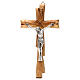 Olivewood crucifix with silver-plated Jesus, Medjugorje, 20x10 cm s1