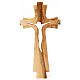 Crucifix bois olivier sculpté Medjugorje 25x13 cm s1