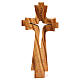 Crucifix en bois d'olivier sculpté Medjugorje 23x10 cm s1