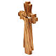 Crocifisso di legno d'ulivo intagliato Medjugorje 23x10 cm s2