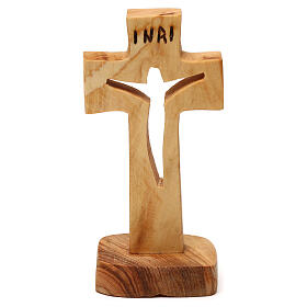 Wood cross in carved olive wood Medjugorje 12x6 cm