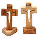 Krzyż drewno oliwne nacięty 10x5 cm z Medziugorie s4