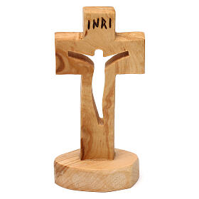Carved olive wood cross Medjugorje 10x5 cm
