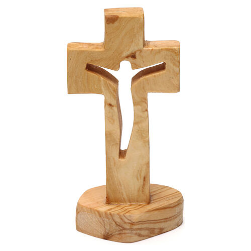 Carved olive wood cross Medjugorje 10x5 cm 3