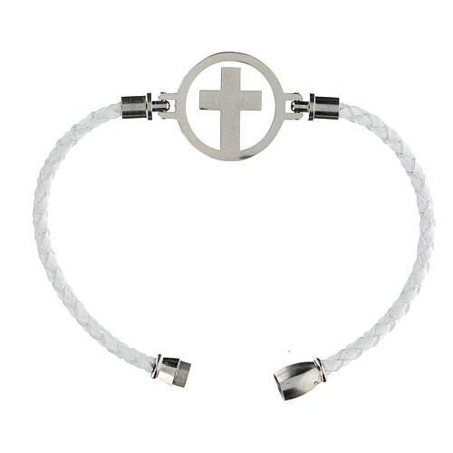 Weißes Armband mit Silberkreuz Medjugorje 3