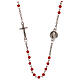Medjugorje cristal rosary, coral-coloured s1