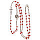 Medjugorje cristal rosary, coral-coloured s4
