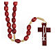 Red wood Medjugorje rosary Chi-Rho s5