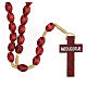 Red wood Medjugorje rosary Chi-Rho s6