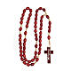 Red wood Medjugorje rosary Chi-Rho s8
