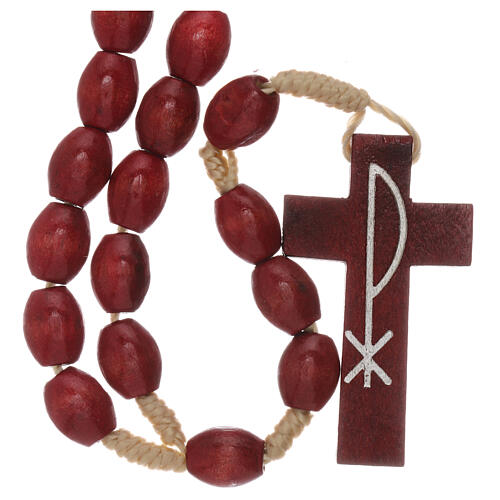 Medjugorje rosary in red wood XP 1