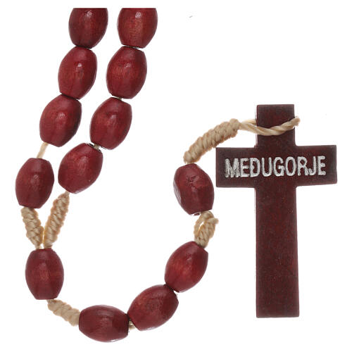 Medjugorje rosary in red wood XP 2
