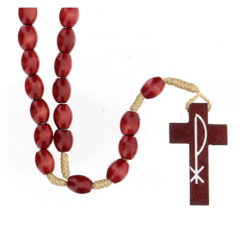 Medjugorje rosary in red wood XP 5