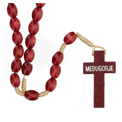 Medjugorje rosary in red wood XP 6