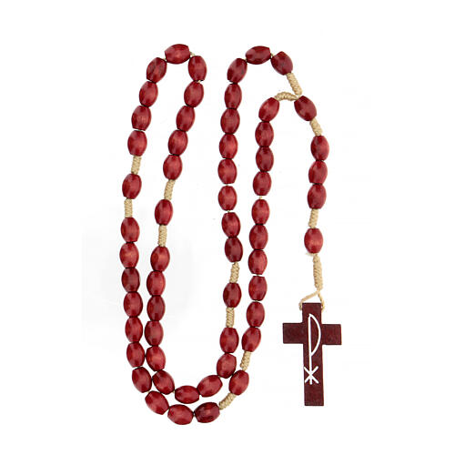 Medjugorje rosary in red wood XP 8