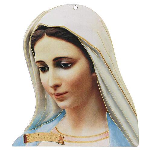 Wizerunek nieregularny Madonna z Medjugorie, szczegóły złoty kolor 1