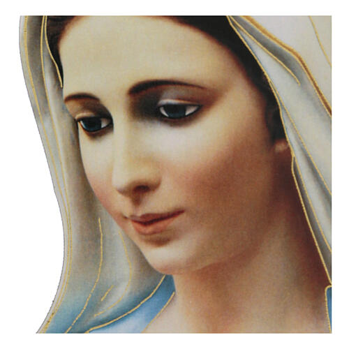 Wizerunek nieregularny Madonna z Medjugorie, szczegóły złoty kolor 2