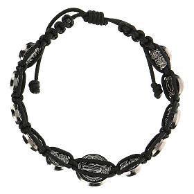 Pulseiras Dezena Terço da Paz: Pulseira corda medalhas São Bento Medjugorje