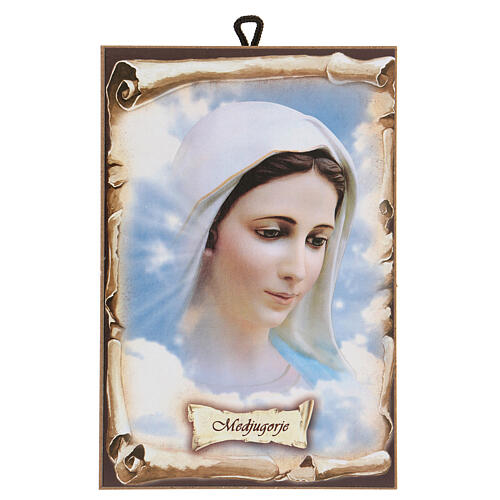 Hardboard picture, Our Lady of Medjugorje, 15x10 cm 1