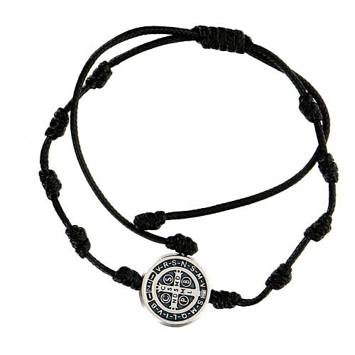 Medjugorje bracelet with rope beads and Saint Benedict's medal 2
