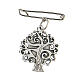 Broach with pendant, Our Lady of Medjugorje and tree of life s2