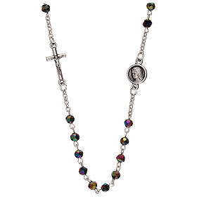 Rosenkranzkette aus Medjugorje mit irisierenden Perlen