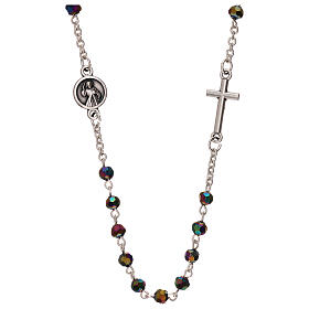 Rosenkranzkette aus Medjugorje mit irisierenden Perlen