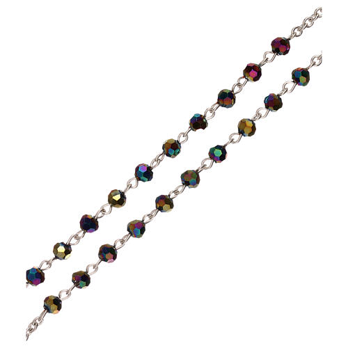 Rosenkranzkette aus Medjugorje mit irisierenden Perlen 3