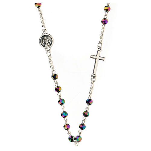 Rosenkranzkette aus Medjugorje mit irisierenden Perlen 6