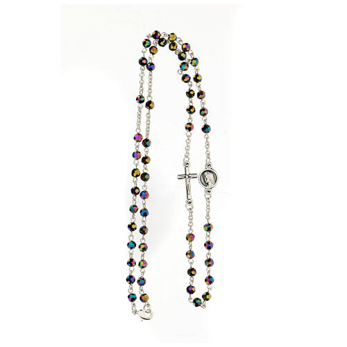 Rosenkranzkette aus Medjugorje mit irisierenden Perlen 8